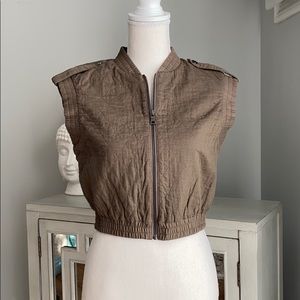 BCBG Max Azria Quilted Crop Vest Sz ce